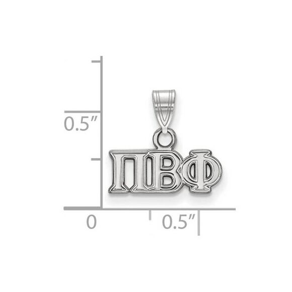 Sterling Silver Pi Beta Phi Small Greek Letters Pendant - Picture 2 of 3